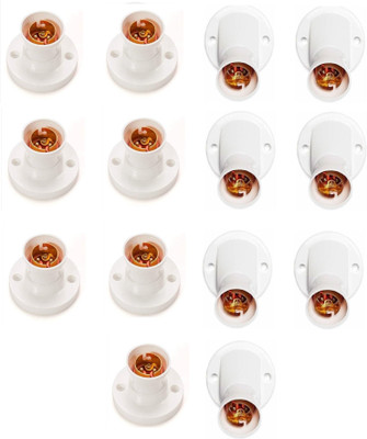 JELECTRICALS Angle and Battan Mix Bulb holder - Pack of 14 Plastic Light Socket(Pack of 14)