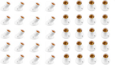 JELECTRICALS Angle Batten Deluxe Mix Bulb holder Pack of 40 Plastic Light Socket(Pack of 20)