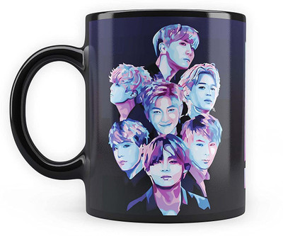 Convay BTS - Gradient Design Black Patch Ceramic Coffee Mug(330 ml)