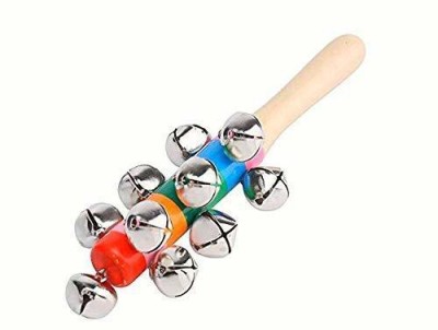Shine Shopping Wooden Baby Kid Rattle Pram Crib Musical Bell Stick Shaker Toy (Pack of 1) Rattle(Multicolor)