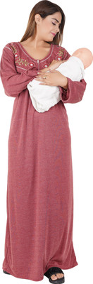 RILO Women Maternity/Nursing Nighty(Brown)