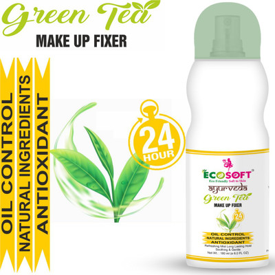 ECOSOFT New Green Tea Make-up Fixer Good Choice the green tea fixing spray makes them seat on the skin so perfectly without moving about and makes the overall make up look New Green Tea Long Lasting Moisturizing Makeup Fixer Primer (Transparent), Makeup Fixer Natural Spray CAN BE APPLIED ANY TYPE OF