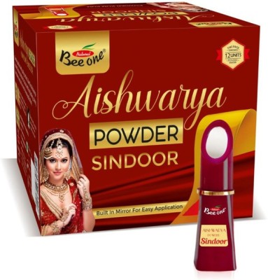 BEE ONE Aishwarya Powder Sindoor Net Wt. 15 Gms 12 Units in 1 Pack Kumkum Sindoor Powder ( Maroon Color ) Sparkle Liquid Sindoor(Maroon)