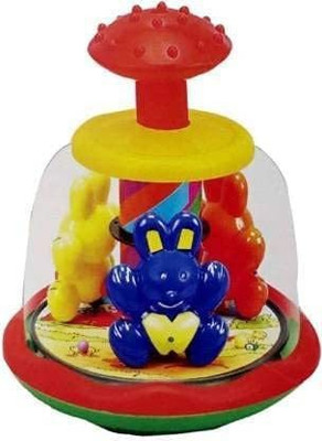 YAAH CREATION Plastic push and spin toy || Spinner Push N Spin Toy Random design(Multicolor)