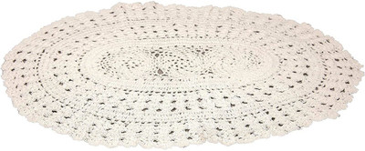 CHANDER Oval Pack of 4 Table Placemat(White, Cotton)