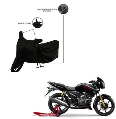 Trader's Stop Two Wheeler Cover for TVS(Apache RTR 180, Black)