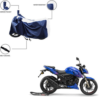 Pop Shade Two Wheeler Cover for TVS(Apache RTR 200 4V, White)