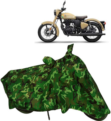 st enterprises Two Wheeler Cover for Royal Enfield(Classic 350, Green)
