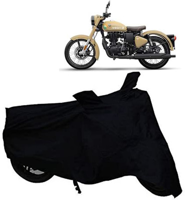 st enterprises Two Wheeler Cover for Royal Enfield(Classic 350, Black)