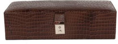 Red Cherry Genuine Leather 2 Tray Jewellery Box Jewellery Box Vanity Box(Brown)