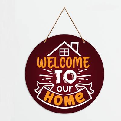 Artvibes Welcome Quotes Round Decorative Wall Hanging for Home (WH_4002N)