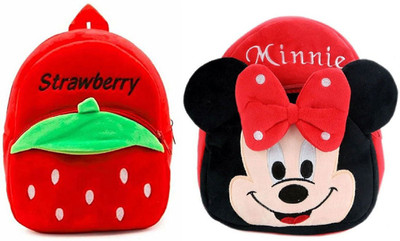 A Little Swag BM-combo of 2 red strawberry , red minnie_784 12 L Backpack(Multicolor)