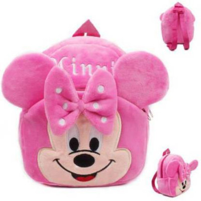 AVERAGE GUY COMBO OF RED MINNIE AND PINK MINNIE Soft Velvet Kids School/Nursery/Picnic/Carry/Travelling Bag - 2 to 5 Age ) Waterproof Waterproof Plush Bag(Multicolor, 12 L)