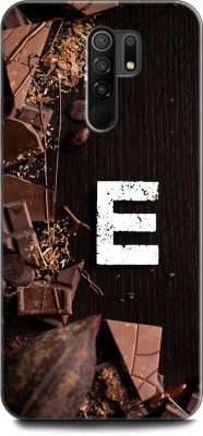 KEYCENT Back Cover for REDMI 9 Prime E, E LETTER, E NAME, CHOCOLATE , BROWN, ALPHABET(Multicolor, Shock Proof, Pack of: 1)