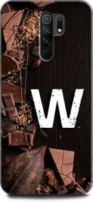 KEYCENT Back Cover for POCO M2 W, W LETTER, W NAME, CHOCOLATE , BROWN, ALPHABET(Multicolor, Shock Proof, Pack of: 1)