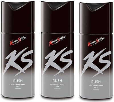 KS RUSH Deodorant Spray - For Men (30g/45ml )pack of 3 Deodorant Spray  -  For Men(45 ml, Pack of 3)
