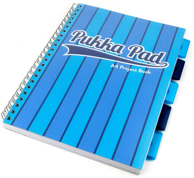 Pukka Pad A4 Size Single Blue Line Vogue Project 5 Subject line Book Notebook Diary Ruled 200 pages, Micro Perforated, 80gsm Spiral Wiro Bound, Colour Coded Repositionable Dividers with Storage Packet, Printed Polyprop Covers A4 Organizer Ruled 200 Pages(Blue) Pukka Pad A4 Size Single Blue Line Vogue Project 5 Subject line Book Notebook Diary Ruled 200 pages, Micro Perforated, 80gsm Spiral Wiro Bound, Colour Coded Repositionable Dividers with Storage Packet, Printed Polyprop Covers A4 Organizer Ruled 200 Pages(Blue)