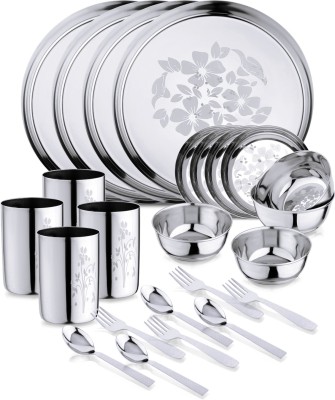 LIMETRO STEEL Pack of 24 Stainless Steel Dinner Set(Steel)