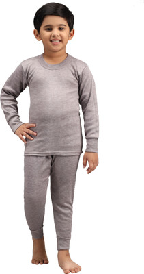 Fit N Fame Top - Pyjama Set For Boys & Girls(Grey, Pack of 1)
