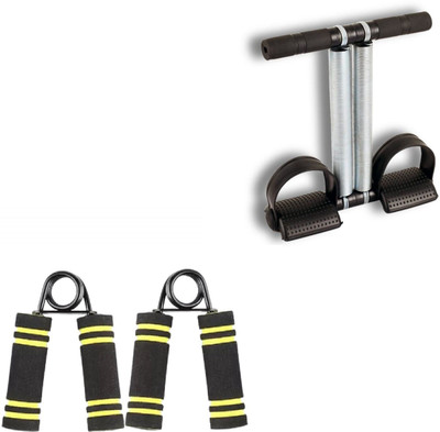 Dr Pacvu Trusted By Dr. Pack of 3 Combo | Foam Handle Hand Gripper For Increase Arms and fingers Physical Strength with Double Band Tummy Trimmer For Weight loss and Flat Tummy For Home Gym Body Stretching and Physcial Fitness | Hand Gripper and Tummy Trimmer | For Mens, Women, Adults | Athletes Cho