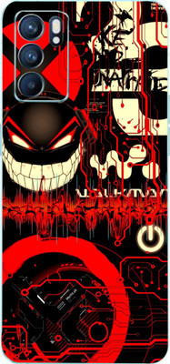BUGGU Oppo Reno 6 Mobile Skin(Ultra Super Red Graffiti Skin With High Matte Finish., Mobile Skin (Back+Side+Camera))