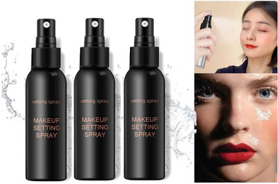 Emijun Best Skin hydrating makeup setting spray for long lasting makeup fixer pack of 3 Primer  - 300 ml(Transparent)
