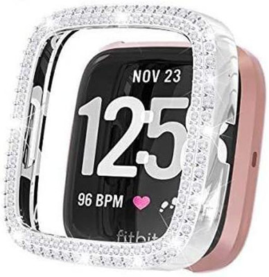 KAZUKI Front and Back Screen Guard for Case for Fitbit Versa 3, Soft TPU Front Protection Case Cover for Fitbit Sense/Versa 3 Smart Watch with Full Protection (Flexible|Silicone|(Silver Stone)(Pack of 1) KAZUKI Front and Back Screen Guard for Case for Fitbit Versa 3, Soft TPU Front Protection Case Cover for Fitbit Sense/Versa 3 Smart Watch with Full Protection (Flexible|Silicone|(Silver Stone)(Pack of 1)