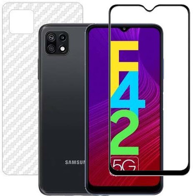VIGHNAD Front and Back Tempered Glass for Samsung Galaxy F42(Pack of 2)