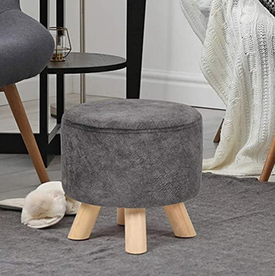 woodan Beautiful Stool for Living Room, Sitting Designer with Wooden Feet Dressing Table Stool Stool(Grey, Pre-assembled) woodan Beautiful Stool for Living Room, Sitting Designer with Wooden Feet Dressing Table Stool Stool(Grey, Pre-assembled)
