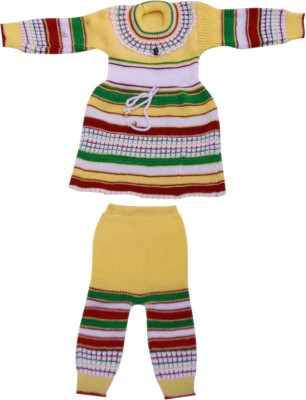 L Fashion Striped Round Neck Casual Baby Girls Reversible Multicolor Sweater