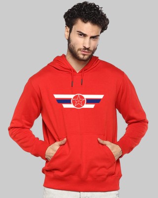 ADRO Typography Men Hooded Neck Red T-Shirt