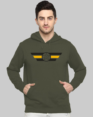 ADRO Printed Men Round Neck Dark Green T-Shirt