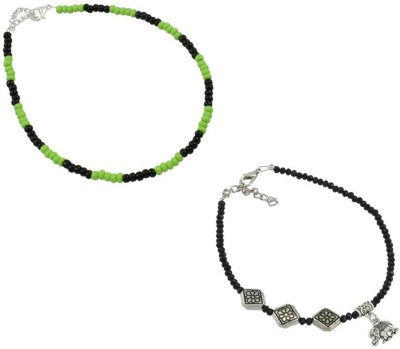 HIGH TRENDZ Combo pack of 2 Single Leg Beads Alloy Anklet(Pack of 2)