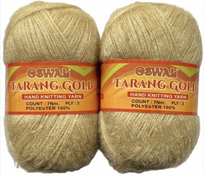 JEFFY Oswal Tarang Gold Knitting Wool Yarn, Soft Tarang Gold Feather Wool Ball Cream 200 gm Best Used with Knitting Needles, Soft Tarang Gold Wool Crochet Needles woool. by Oswal Shade no-4