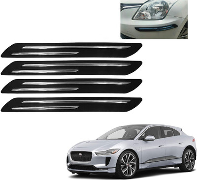 AuTO ADDiCT Stainless Steel, Plastic Car Bumper Guard(Black, Pack of 4, Jaguar, XJ-TYPE)