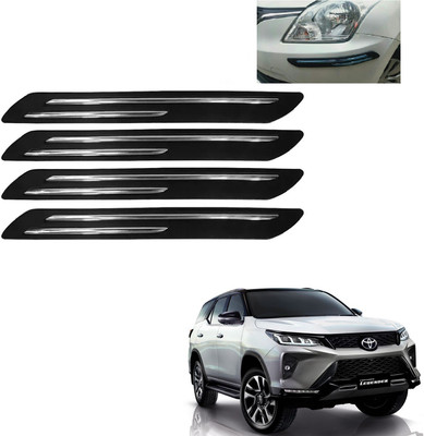 AuTO ADDiCT Stainless Steel, Plastic Car Bumper Guard(Black, Pack of 4, Toyota, Fortuner)