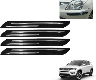 AuTO ADDiCT Stainless Steel, Plastic Car Bumper Guard(Black, Silver, Pack of 4, Range Rover, Jeep)