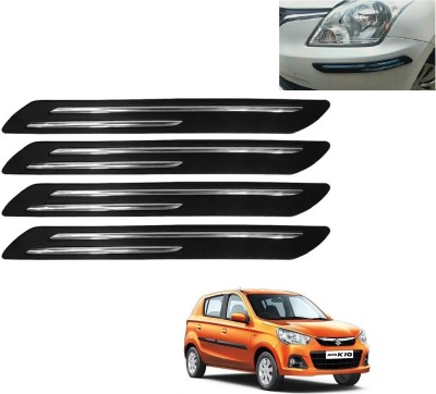 AuTO ADDiCT Stainless Steel, Plastic Car Bumper Guard(Black, Pack of 4, Maruti, Alto K10)