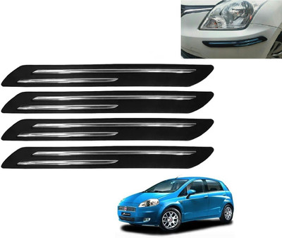 AuTO ADDiCT Stainless Steel, Plastic Car Bumper Guard(Black, Pack of 4, Fiat, Grand Punto)