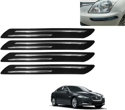 AuTO ADDiCT Stainless Steel, Plastic Car Bumper Guard(Black, Pack of 4, Jaguar, XJ-TYPE)