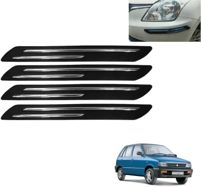 AuTO ADDiCT Stainless Steel, Plastic Car Bumper Guard(Black, Pack of 4, Maruti, 800)