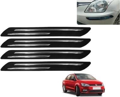 AuTO ADDiCT Stainless Steel, Plastic Car Bumper Guard(Black, Pack of 4, Volkswagen, Vento)