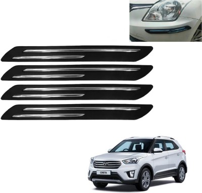 AuTO ADDiCT Stainless Steel, Plastic Car Bumper Guard(Black, Pack of 4, Hyundai, Creta)