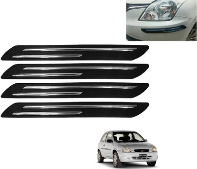 AuTO ADDiCT Stainless Steel, Plastic Car Bumper Guard(Black, Pack of 4, Opel, Corsa)