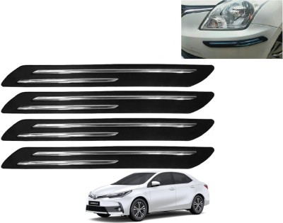 AuTO ADDiCT Stainless Steel, Plastic Car Bumper Guard(Black, Pack of 4, Toyota, Corolla Altis)