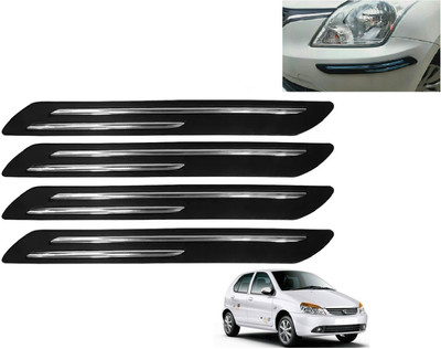 AuTO ADDiCT Stainless Steel, Plastic Car Bumper Guard(Black, Pack of 4, Tata, Indica)
