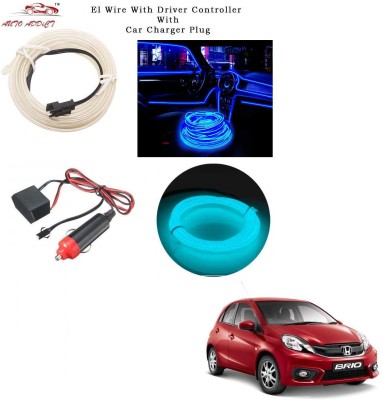 AuTO ADDiCT EL Wire LED Strip Lights for Cars Interior,Neon Ice Blue,5mtrs,Decorative Light,Cold Light,Dashboard Light,Ambience Lamp For Hondaa Brio Car Fancy Lights(Blue)