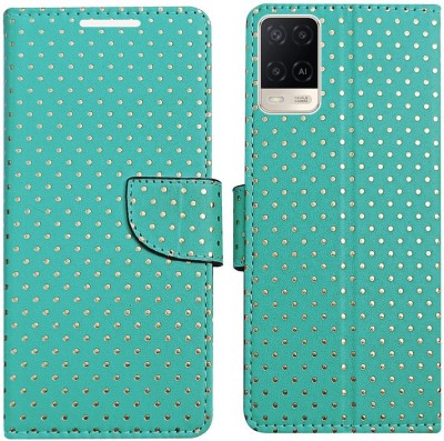 Dhar Flips Flip Cover for Oppo A54 in Premium Quality Material(Green, Magnetic Case, Pack of: 1)