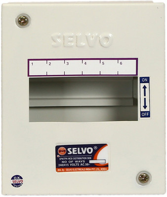 Selvo 6 Way SPN Single Door Distribution Board Distribution Board