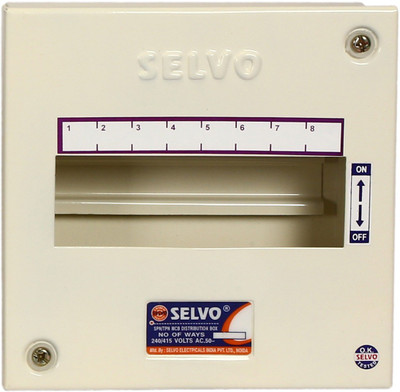 Selvo 8 Way SPN Single Door MCB Distribution box Distribution Board